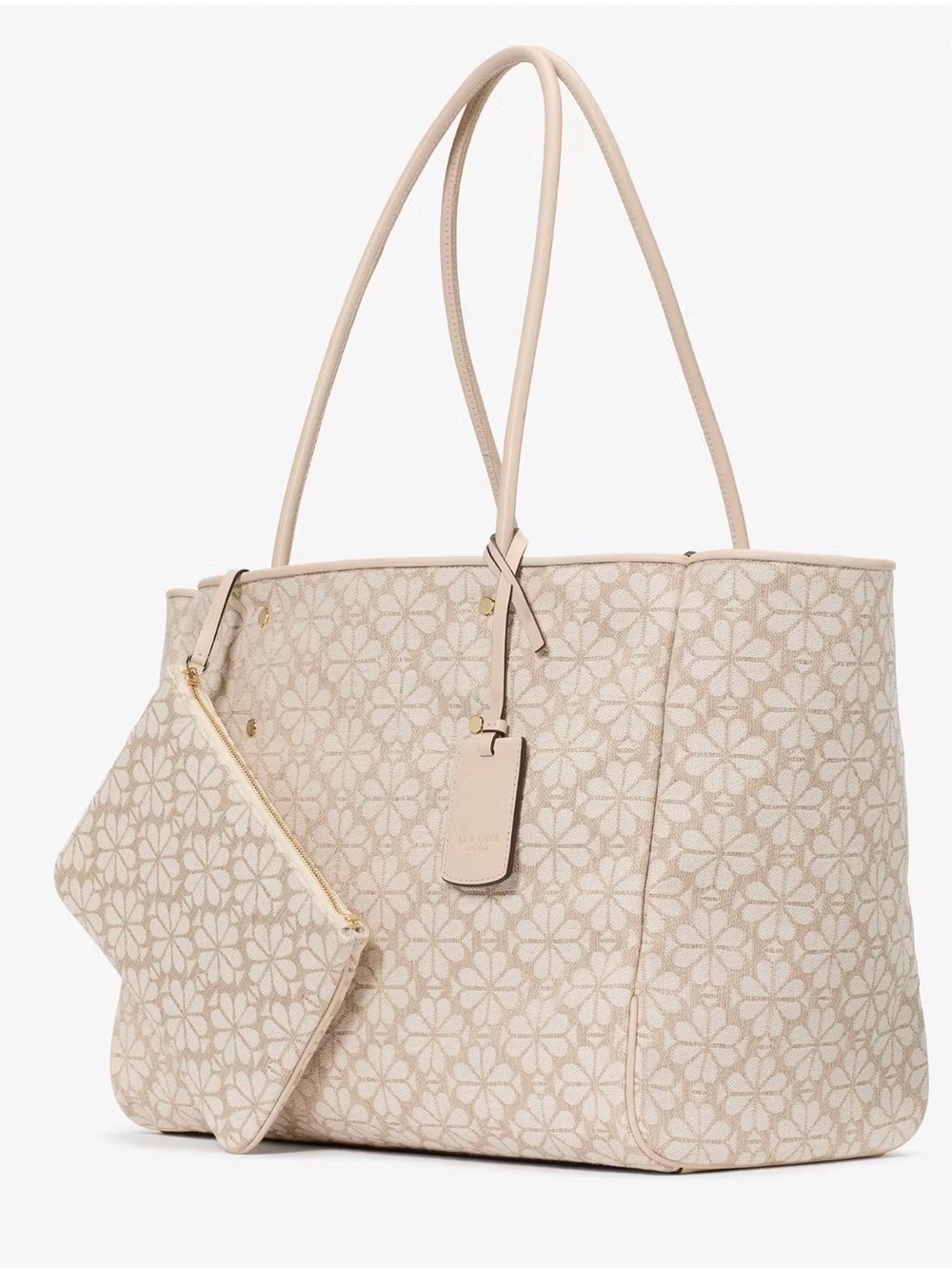 New KATE SPADE Spade Flower Jacquard Large Everything Tote with Detachable Pouch